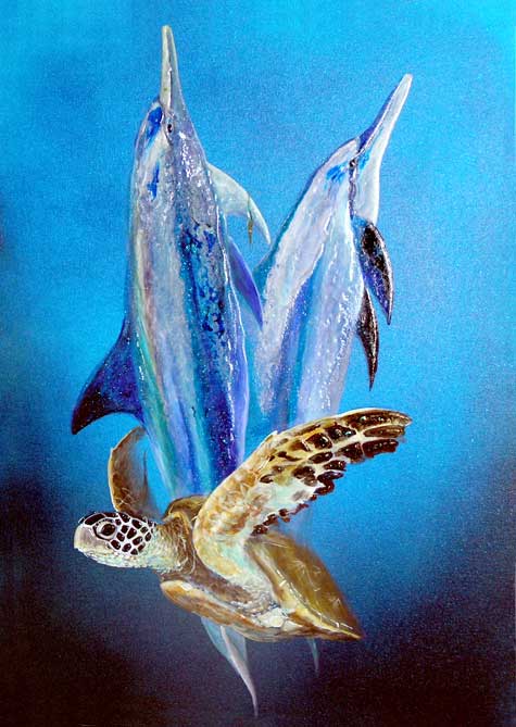 Original Oil Painting by Bill Myrick - Playmates Original Oil Painting by Bill Myrick - Playmates